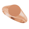 14K Gold 9.5x9.5 mm Round Signet Ring - Brush Polished Finish