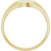 14K Gold 9.5x9.5 mm Round Signet Ring - Brush Polished Finish