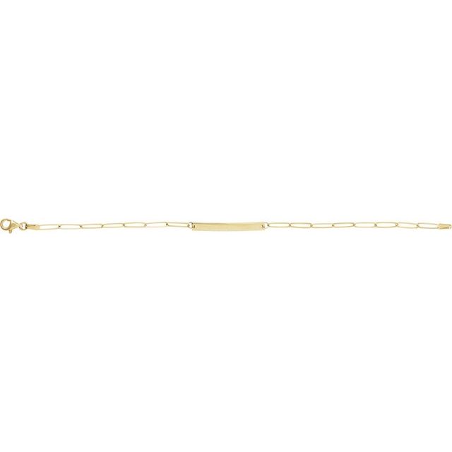 14K Yellow Gold 7x5 mm Engravable Bar Bracelet – Customizable Elegance