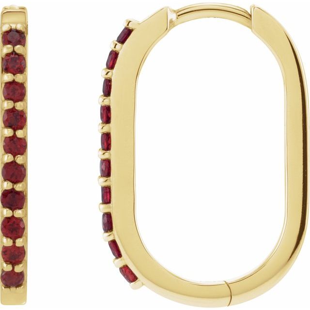 14K Gold Natural White Sapphire Hoop Earrings