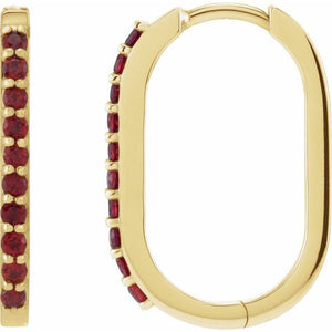 14K Gold Natural White Sapphire Hoop Earrings
