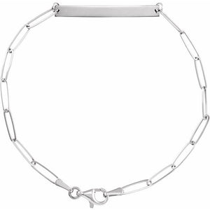 14K Gold Engravable Skinny Bar Bracelet