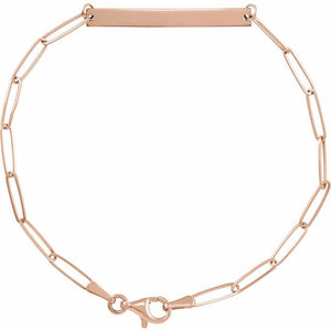 14K Gold Engravable Skinny Bar Bracelet
