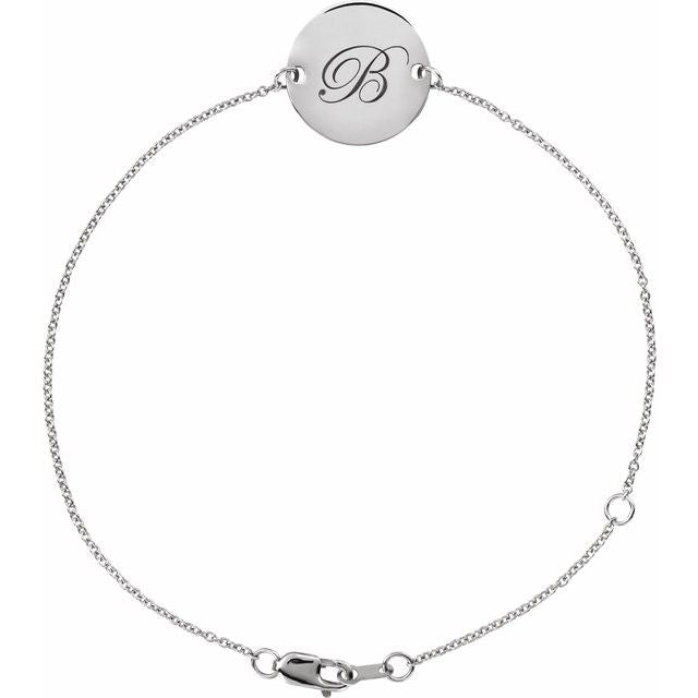 14K Gold Engravable Disc Bracelet - Options Available