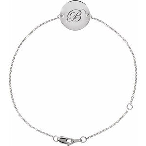 14K Gold Engravable Disc Bracelet - Options Available