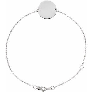 14K Gold Engravable Disc Bracelet - Options Available