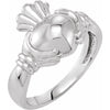 18K White Claddagh Ring Size 7