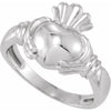 18K White Gold Claddagh Ring - Size 7, Symbol of Love