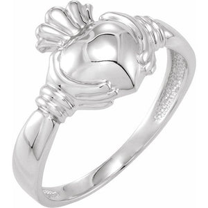 Claddagh Standard-Fit Flat Band | 14K Gold, 18K Gold, Silver & Platinum | Polished