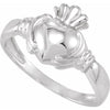 18K White Gold Claddagh Ring - Size 7, Symbol of Love