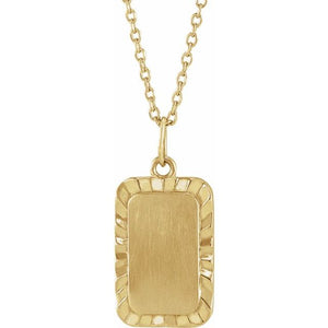 14K Gold Engravable Sunburst Pendant