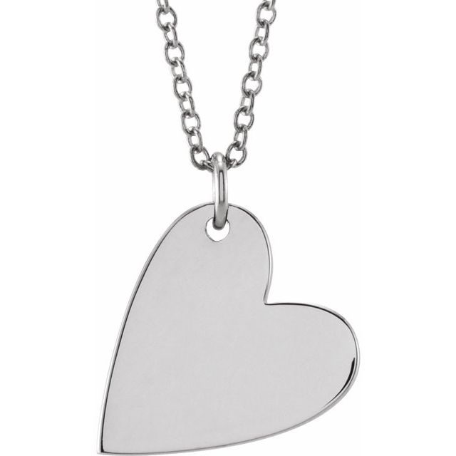 14K Gold Engravable Sideways Heart Pendant