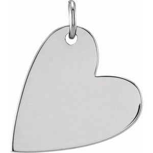 14K Gold Engravable Sideways Heart Pendant