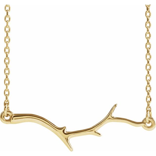 14K White Branch Bar 16-18" Necklace