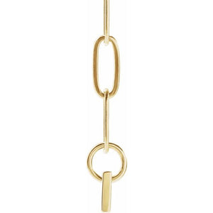 14K Yellow Gold, 30x3.5 mm Engravable Bar Necklace – Personalized Elegance