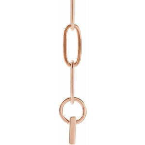14K Yellow Gold, 30x3.5 mm Engravable Bar Necklace – Personalized Elegance