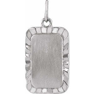 14K Gold Engravable Sunburst Pendant