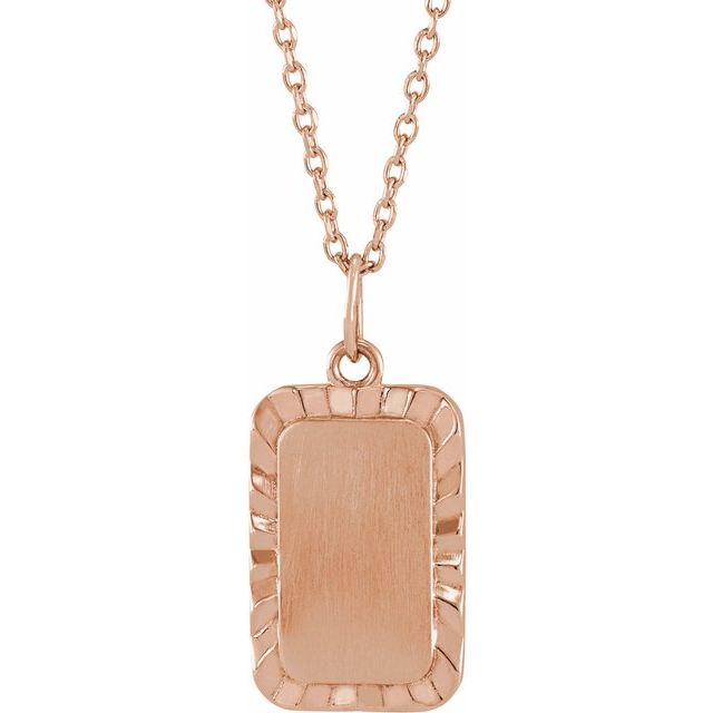 14K Gold Engravable Sunburst Pendant