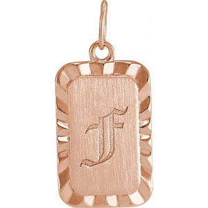 14K Gold Engravable Sunburst Pendant