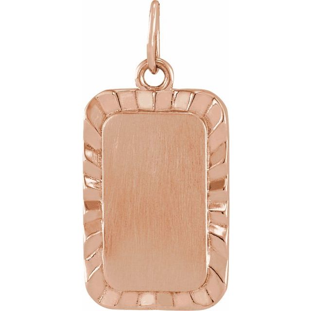 14K Gold Engravable Sunburst Pendant