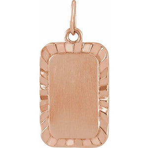 14K Gold Engravable Sunburst Pendant