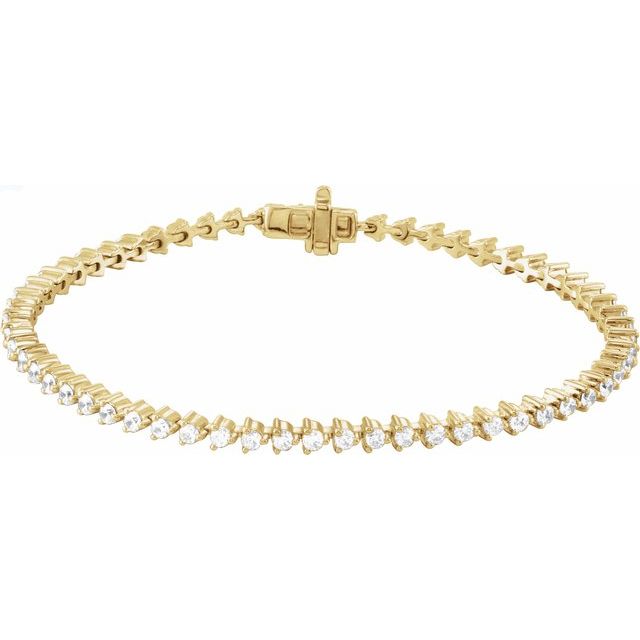 14K Gold Natural Diamond Line Bracelet - Options Available