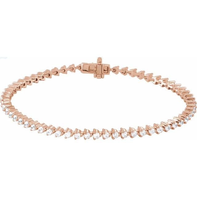 14K Gold Natural Diamond Line Bracelet - Options Available