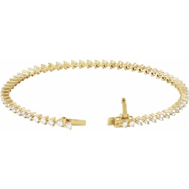 14K Gold Natural Diamond Line Bracelet - Options Available