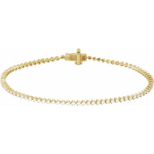 1 1/2 CTW Lab-Grown Line Bracelet in 14K Gold