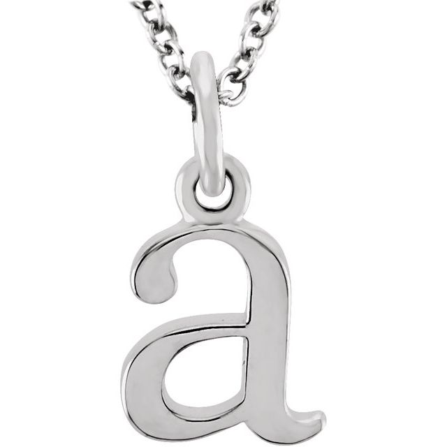 Lowercase Initial Necklace in 14K Gold with Multiple Sizes
