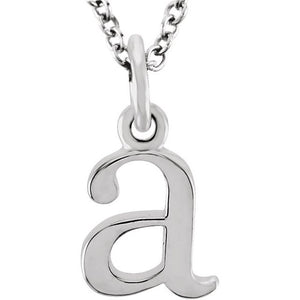 Lowercase Initial Necklace in 14K Gold with Multiple Sizes