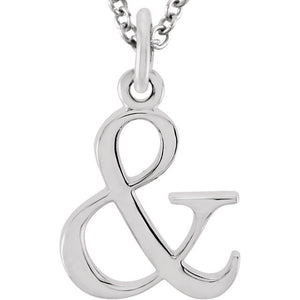 Lowercase Initial Necklace in 14K Gold with Multiple Sizes
