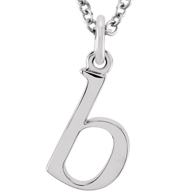 Lowercase Initial Necklace in 14K Gold with Multiple Sizes