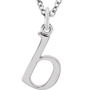 Lowercase Initial Necklace in 14K Gold with Multiple Sizes