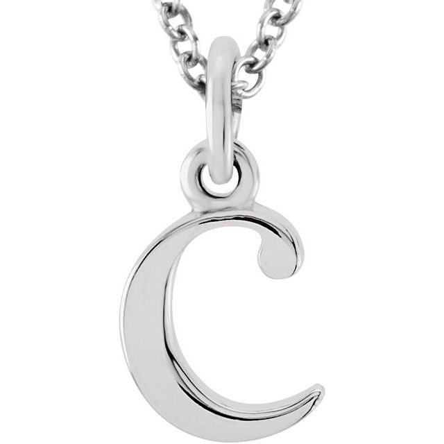 Lowercase Initial Necklace in 14K Gold with Multiple Sizes