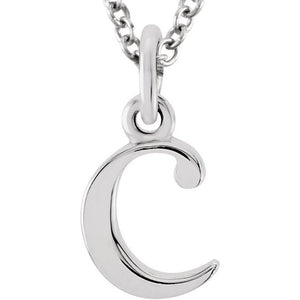 Lowercase Initial Necklace in 14K Gold with Multiple Sizes