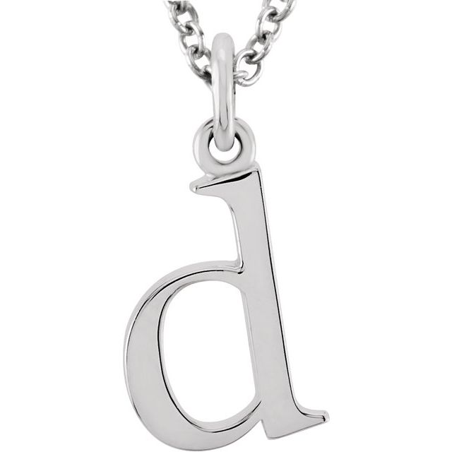 Lowercase Initial Necklace in 14K Gold with Multiple Sizes