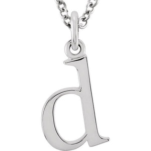 Lowercase Initial Necklace in 14K Gold with Multiple Sizes