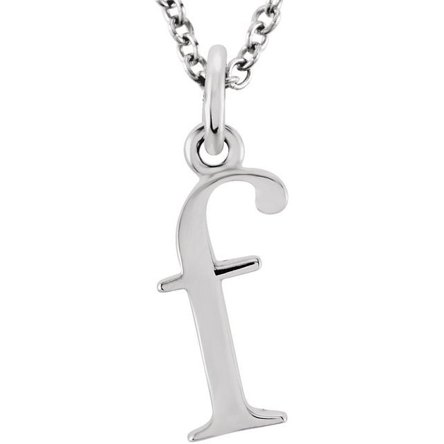 Lowercase Initial Necklace in 14K Gold with Multiple Sizes