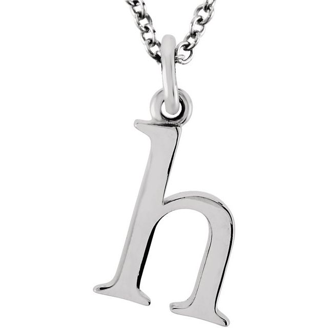 Lowercase Initial Necklace in 14K Gold with Multiple Sizes