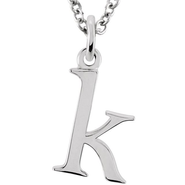 Lowercase Initial Necklace in 14K Gold with Multiple Sizes