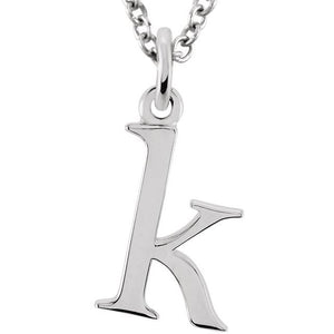 Lowercase Initial Necklace in 14K Gold with Multiple Sizes