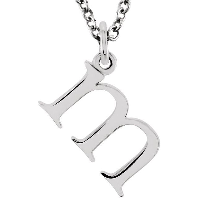 Lowercase Initial Necklace in 14K Gold with Multiple Sizes