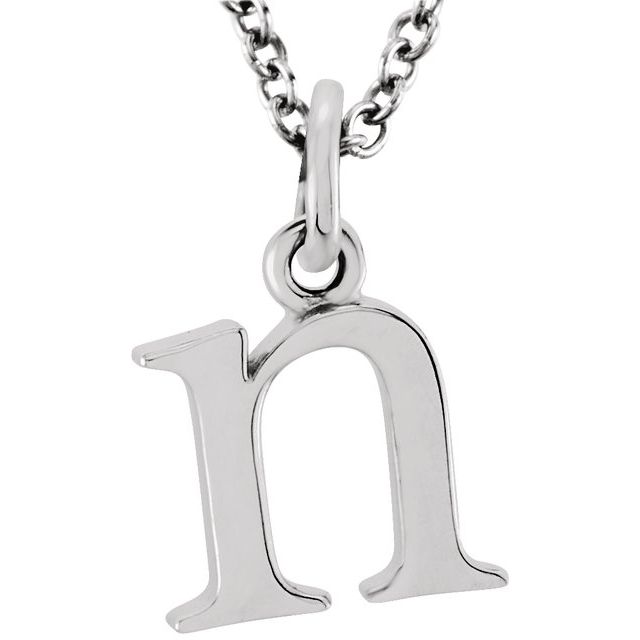 Lowercase Initial Necklace in 14K Gold with Multiple Sizes