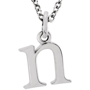 Lowercase Initial Necklace in 14K Gold with Multiple Sizes