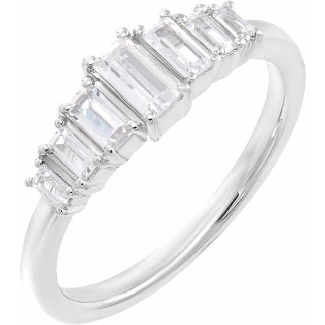 14K Gold Lab-Grown Diamond Straight Baguette Ring