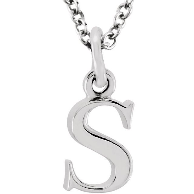 Lowercase Initial Necklace in 14K Gold with Multiple Sizes
