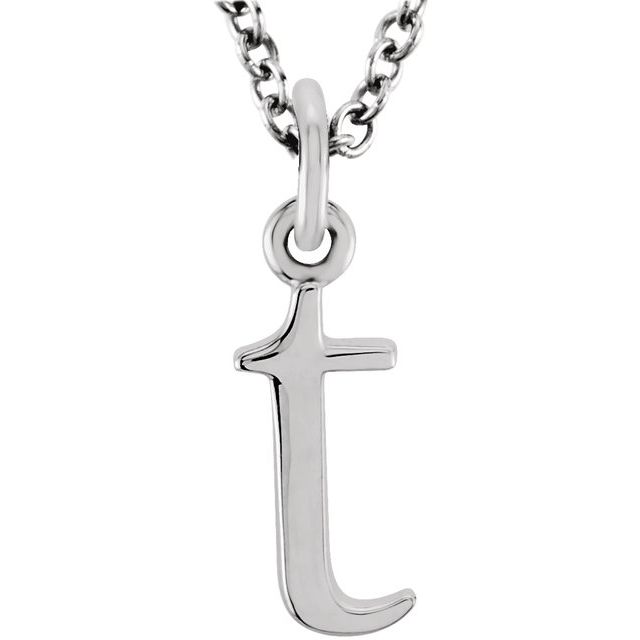Lowercase Initial Necklace in 14K Gold with Multiple Sizes