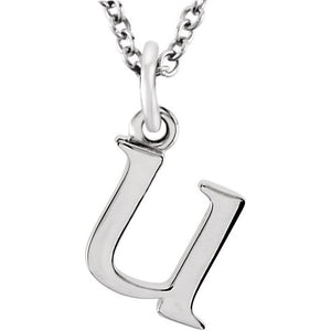 Lowercase Initial Necklace in 14K Gold with Multiple Sizes