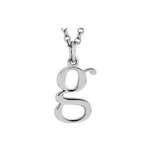 Lowercase Initial Necklace in 14K Gold with Multiple Sizes